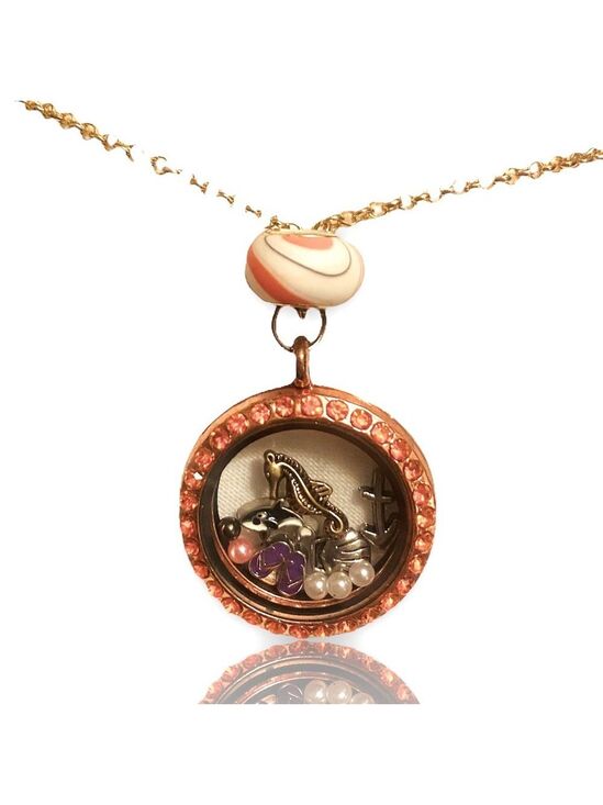 Boutique. Jewelry - BEACH LIFE boutique charm circle locket pendant necklace + FREE CHARM EXTRAS!